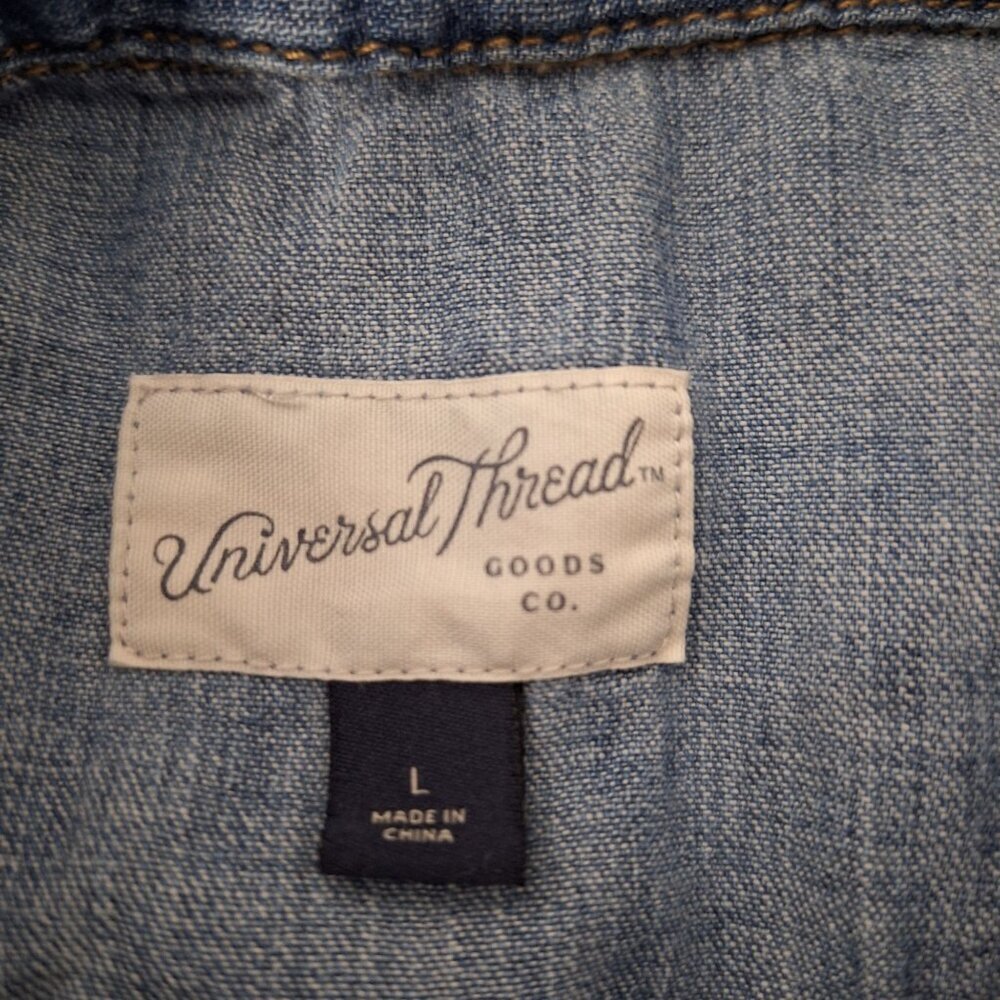 Universal Thread Denim Romper Sleeveless Blue Large - Picture 4 of 6